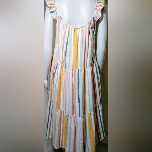 Rails Multi-Colored Striped S/L Midi Dress - Picture 2 of 7